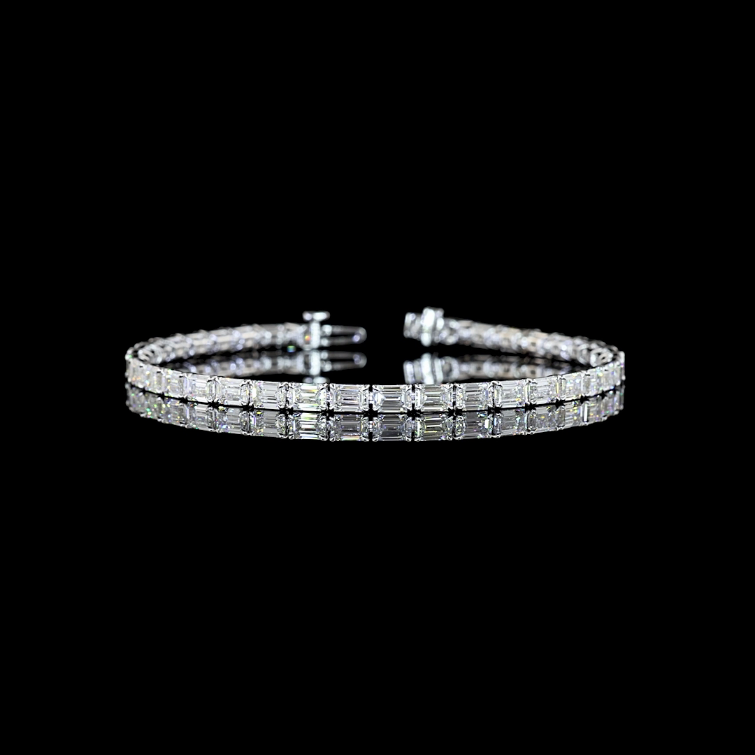10.08 CTTW Emerald Lab Diamond Tennis Bracelet (E Color and VS Clarity)