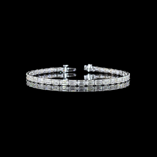 10.08 CTTW Emerald Lab Diamond Tennis Bracelet (E Color and VS Clarity)