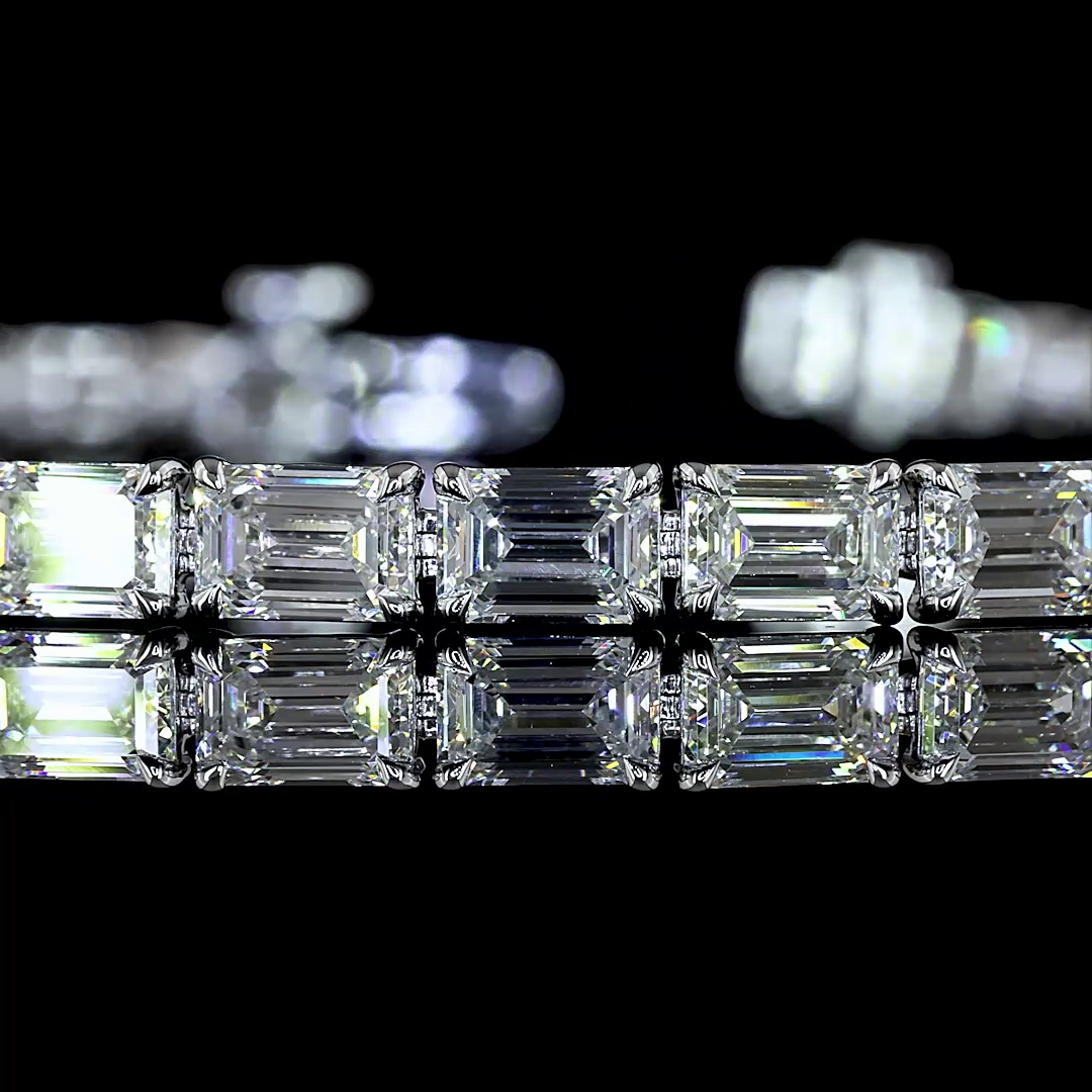 10.08 CTTW Emerald Lab Diamond Tennis Bracelet (E Color and VS Clarity)