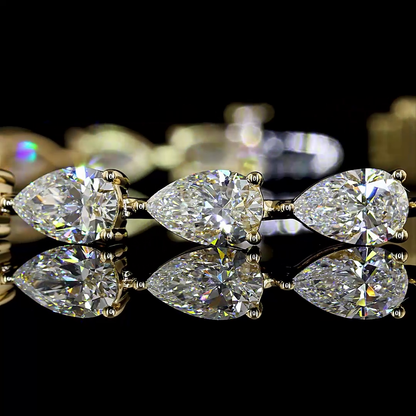 12.04 CTTW Pear Lab Diamond Tennis Bracelet (E Color and VS Clarity)