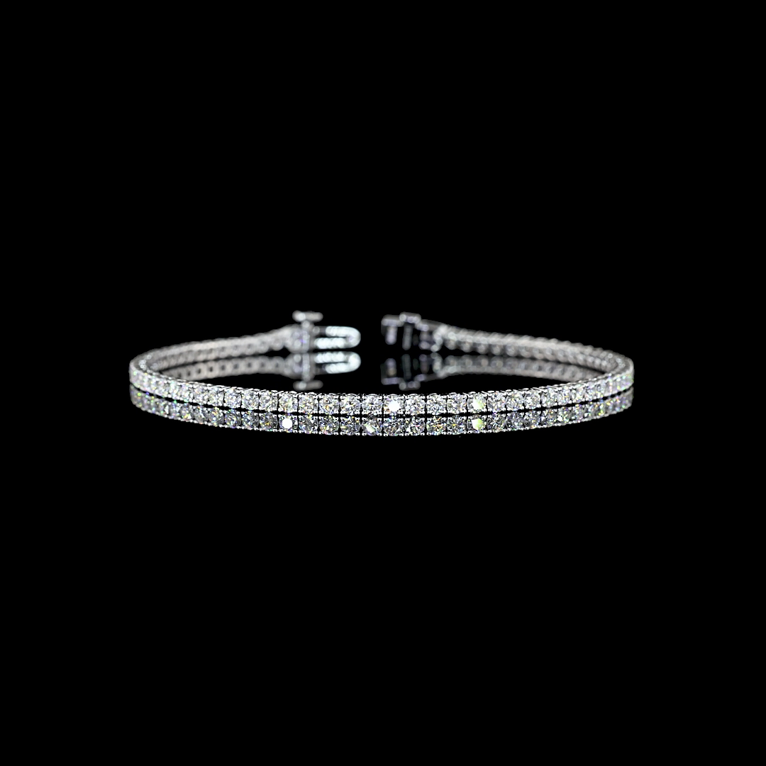 2.96 CTTW Round Lab Diamond Tennis Bracelet (E Color and VS Clarity)