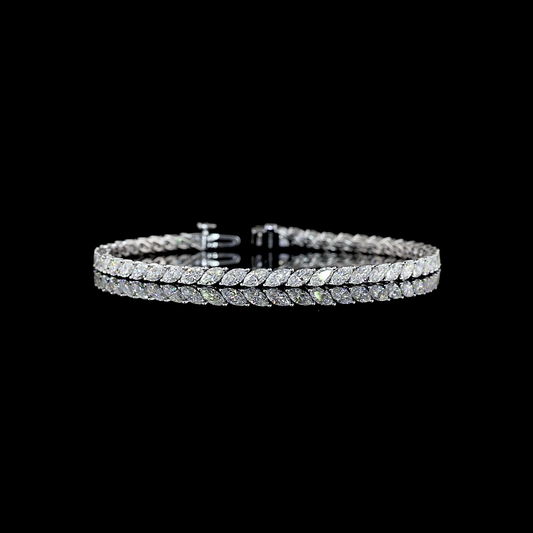 5.52 CTTW Marquise Lab Diamond Tennis Bracelet (E Color and VS Clarity)
