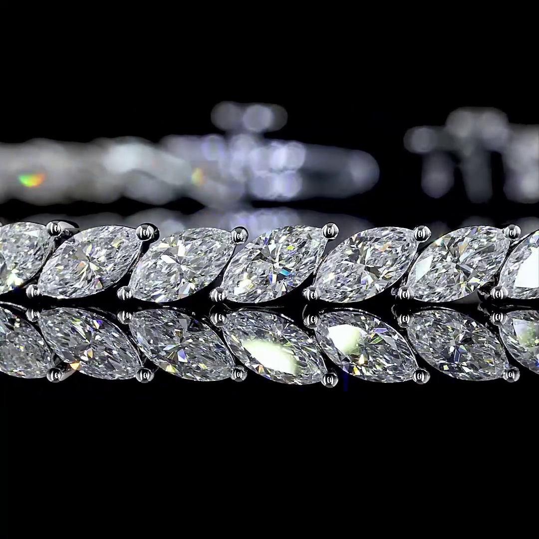 5.52 CTTW Marquise Lab Diamond Tennis Bracelet (E Color and VS Clarity)