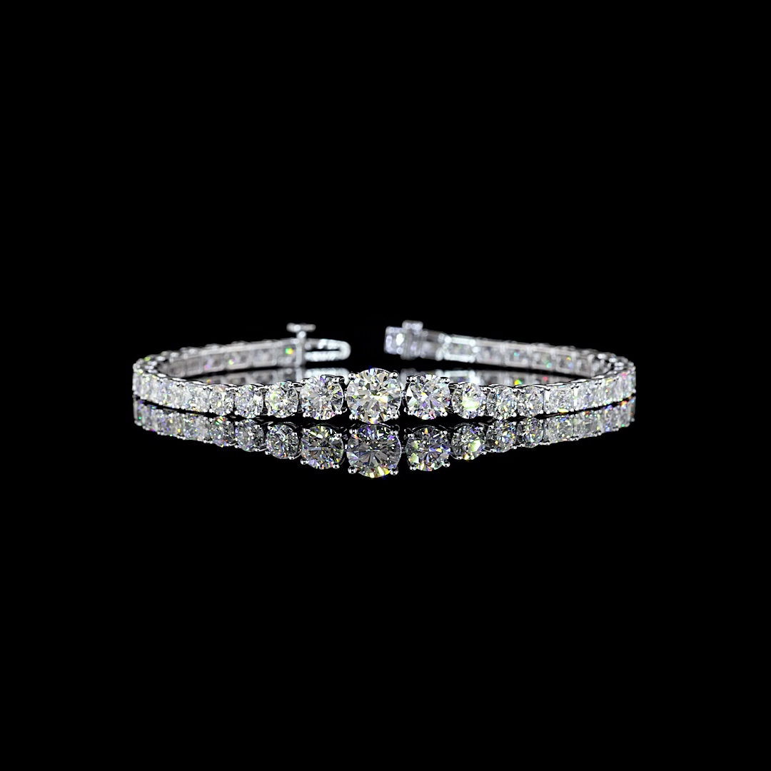 10.71 CTTW Round Lab Grown Diamond Riviera Bracelet 7" (D Color and VVS1 Clarity)