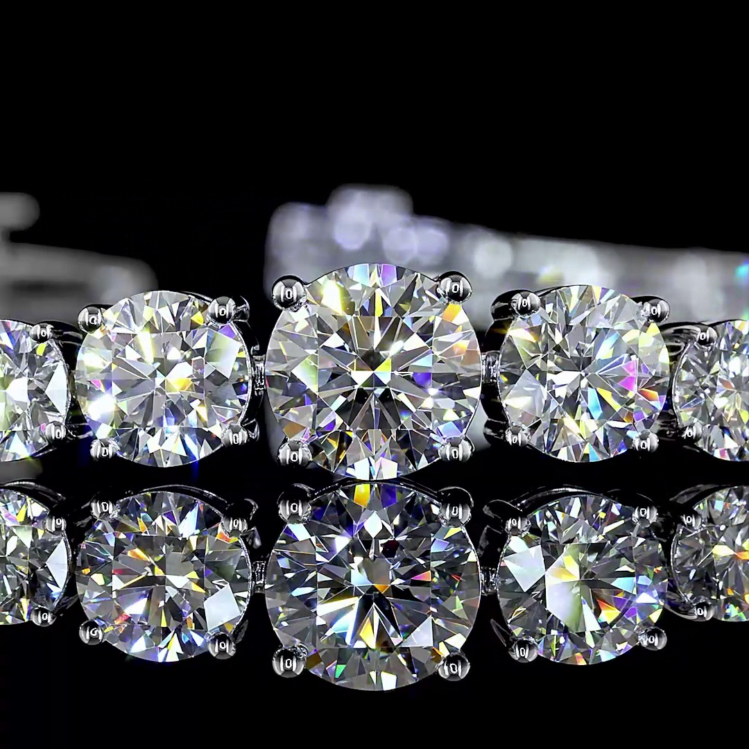 10.71 CTTW Round Lab Grown Diamond Riviera Bracelet 7" (D Color and VVS1 Clarity)