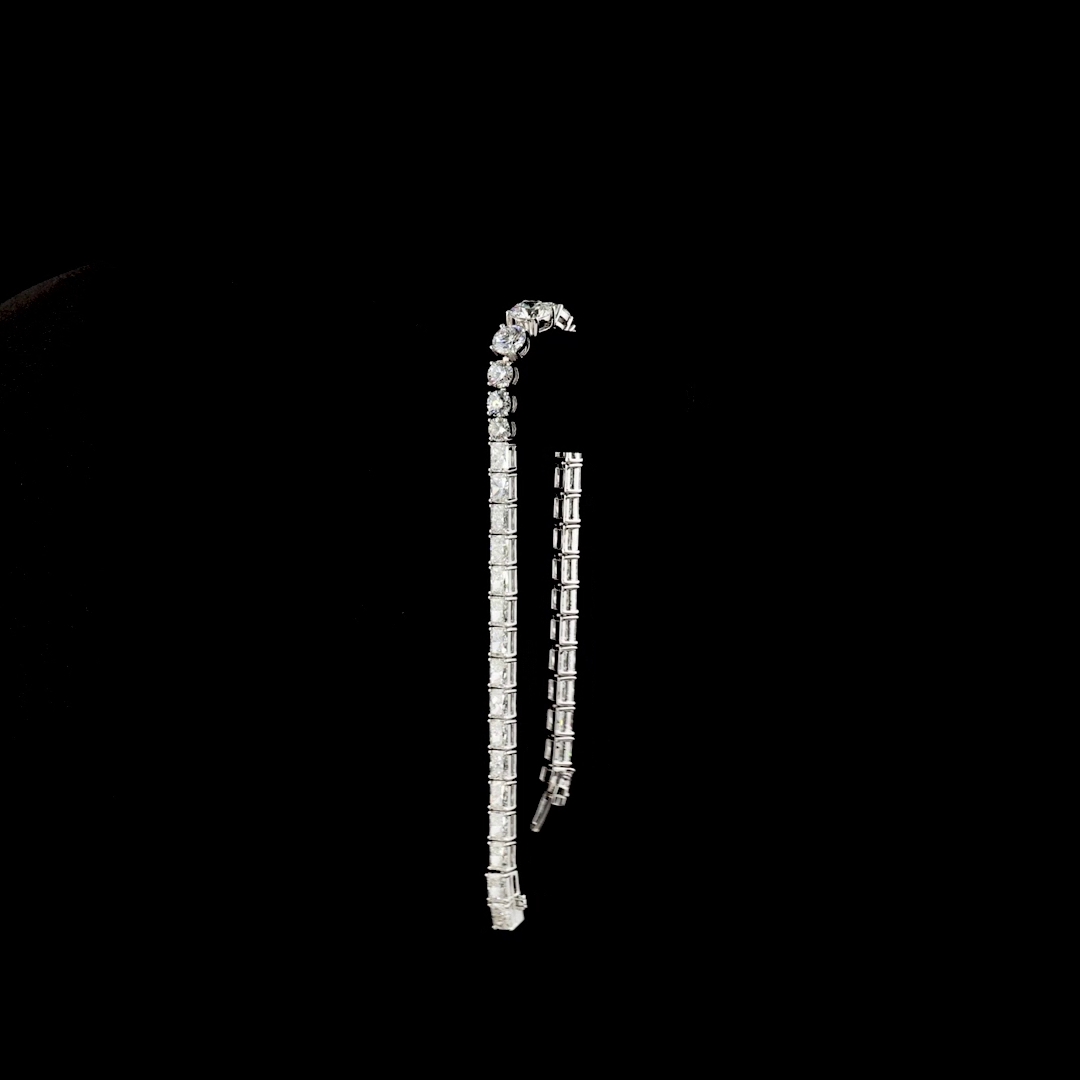 10.71 CTTW Round Lab Grown Diamond Riviera Bracelet 7" (D Color and VVS1 Clarity)