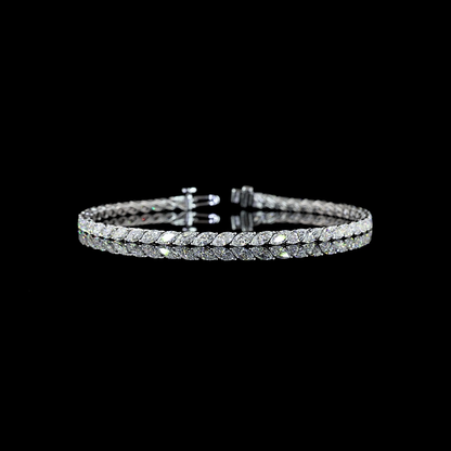 5.04 CTTW Marquise Lab Diamond Tennis Bracelet (E Color and VS Clarity)
