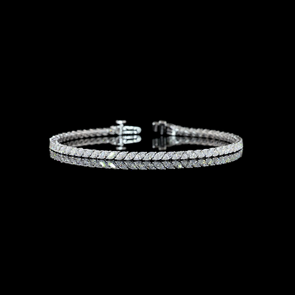 3.63 CTTW Marquise Lab Diamond Tennis Bracelet (E Color and VS Clarity)