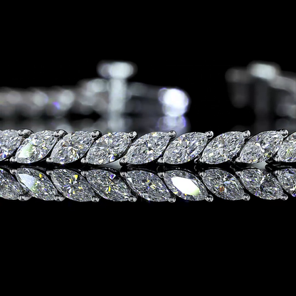 3.63 CTTW Marquise Lab Diamond Tennis Bracelet (E Color and VS Clarity)