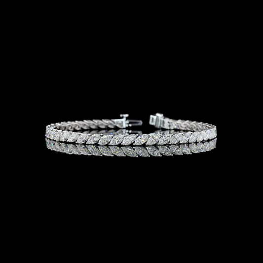 7.60 CTTW Marquise Lab Diamond Tennis Bracelet (E Color and VS Clarity)