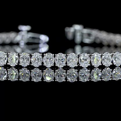 4.90 CTTW Oval Lab Diamond Tennis Bracelet (F Color and VS1 Clarity)
