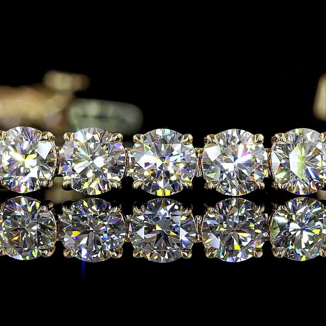 11.97 CTTW Round Lab Diamond Tennis Bracelet (E Color and VS Clarity)