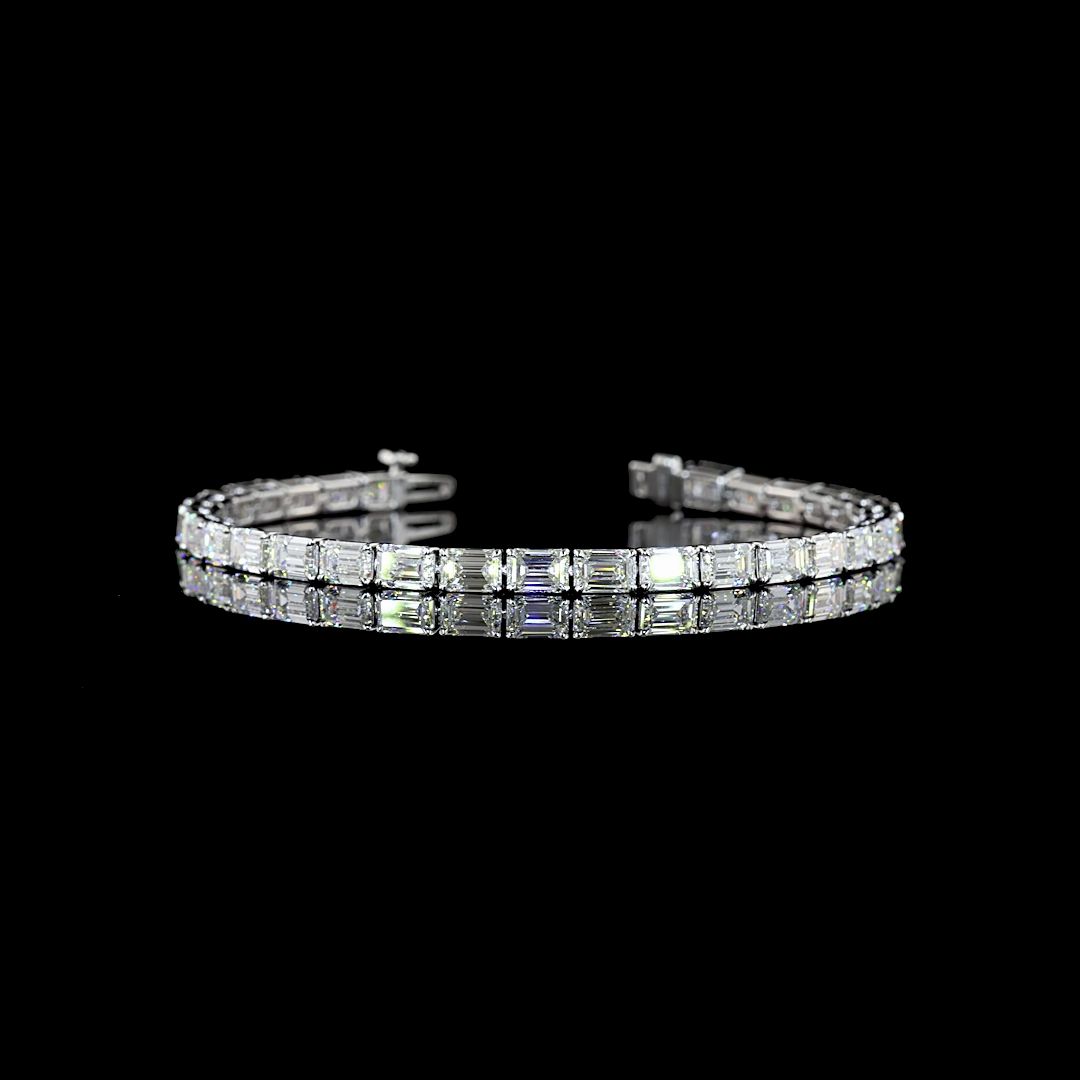 11.45 CTTW Emerald Lab Diamond Tennis Bracelet