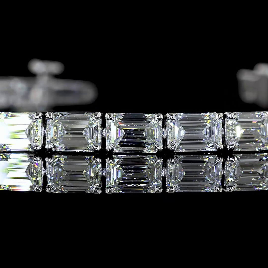 11.45 CTTW Emerald Lab Diamond Tennis Bracelet