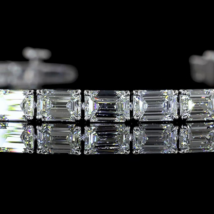 11.45 CTTW Emerald Lab Diamond Tennis Bracelet