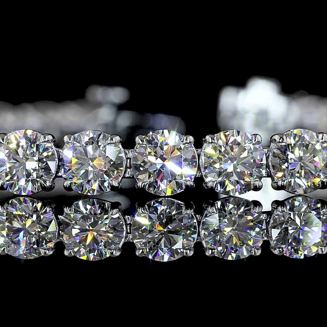 11.98 CTTW Round Lab Diamond Tennis Bracelet (E Color and VS Clarity)