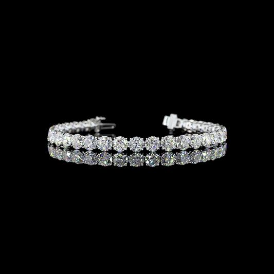 15.61 CTTW Round Lab Diamond Tennis Bracelet (E Color and VS1 Clarity)