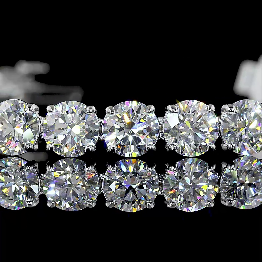 15.61 CTTW Round Lab Diamond Tennis Bracelet (E Color and VS1 Clarity)