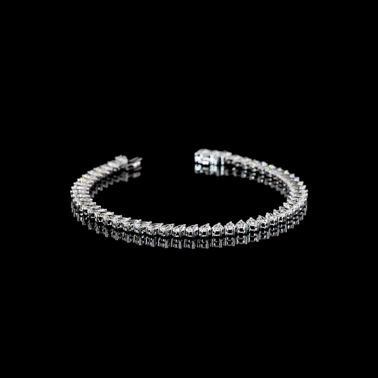 8.86 CTTW Pear Lab Diamond Tennis Bracelet (E Color and VS1 Clarity)