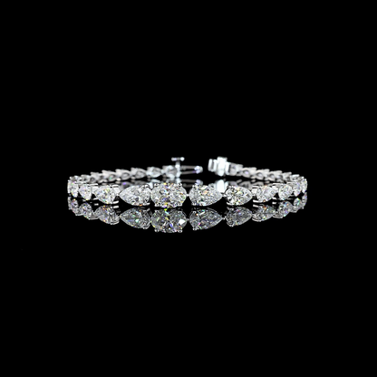 8.61 CTTW Pear Lab Diamond Tennis Bracelet (E Color and VS Clarity)