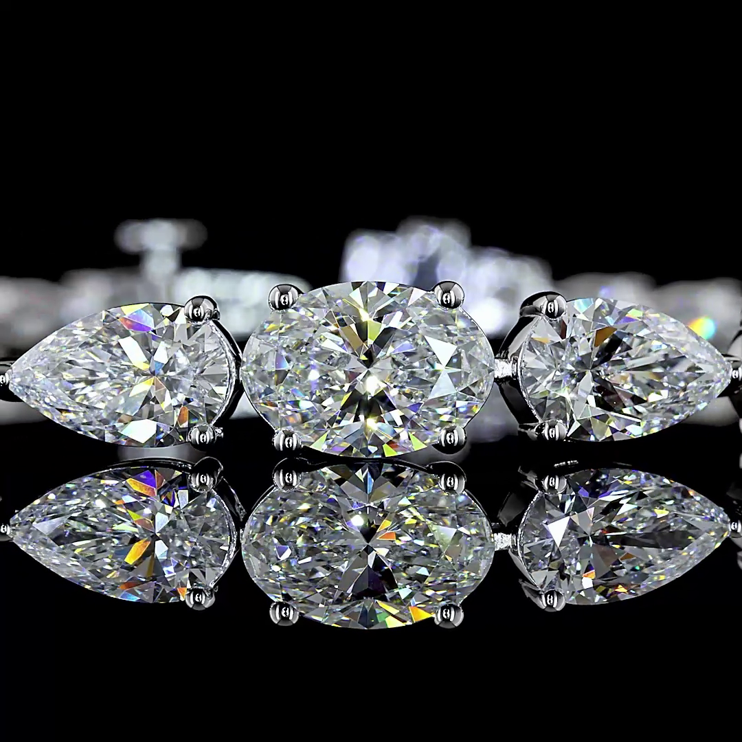 8.61 CTTW Pear Lab Diamond Tennis Bracelet (E Color and VS Clarity)