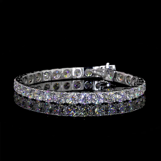 16.94 CTTW Round Lab Diamond Tennis Bracelet 6.75" 14k White Gold (F Color and VS2 Clarity)
