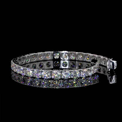 16.94 CTTW Round Lab Diamond Tennis Bracelet 6.75" 14k White Gold (F Color and VS2 Clarity)