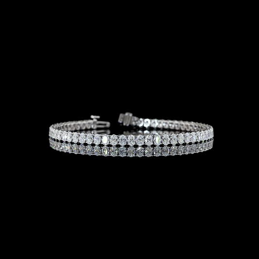 6.87 CTTW Oval Lab Diamond Tennis Bracelet (E Color and VS Clarity)
