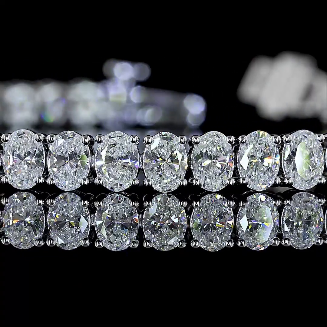 6.87 CTTW Oval Lab Diamond Tennis Bracelet (E Color and VS Clarity)