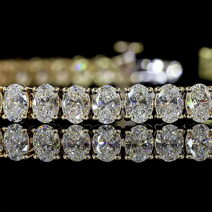 6.76 CTTW Oval Lab Diamond Tennis Bracelet (E Color and VS Clarity)