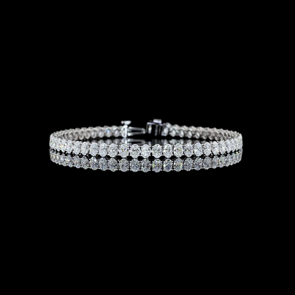 7.64 CTTW Oval Lab Diamond Tennis Bracelet (E Color and VS Clarity)