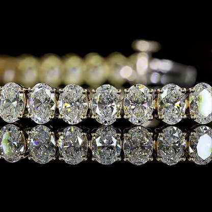 7.80 CTTW Oval Lab Diamond Tennis Bracelet (E Color and VS Clarity)