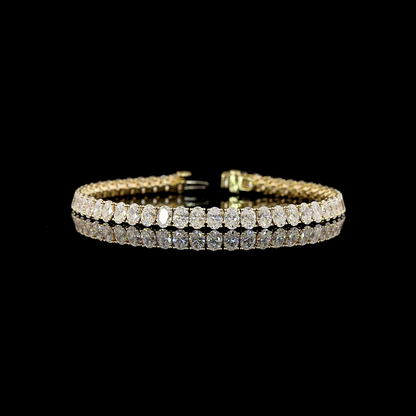 10.92 CTTW Oval Lab Grown Diamond Tennis Bracelet 7" (E Color and VS1 Clarity)