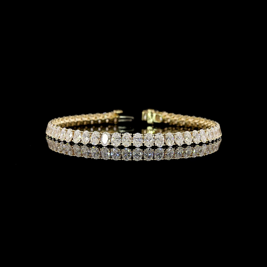 10.92 CTTW Oval Lab Diamond Tennis Bracelet (E Color and VS1 Clarity)
