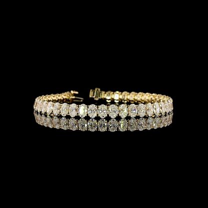 16.28 CTTW Oval Lab Diamond Tennis Bracelet (E Color and VS Clarity)