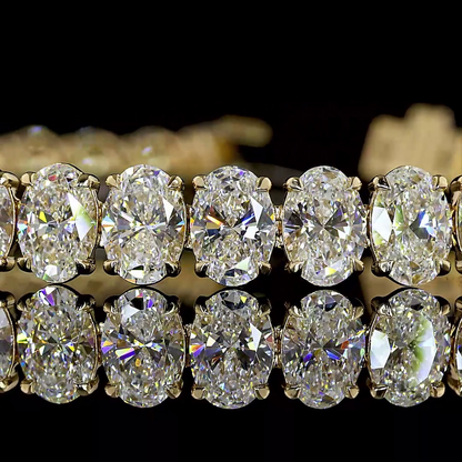 16.28 CTTW Oval Lab Diamond Tennis Bracelet (E Color and VS Clarity)