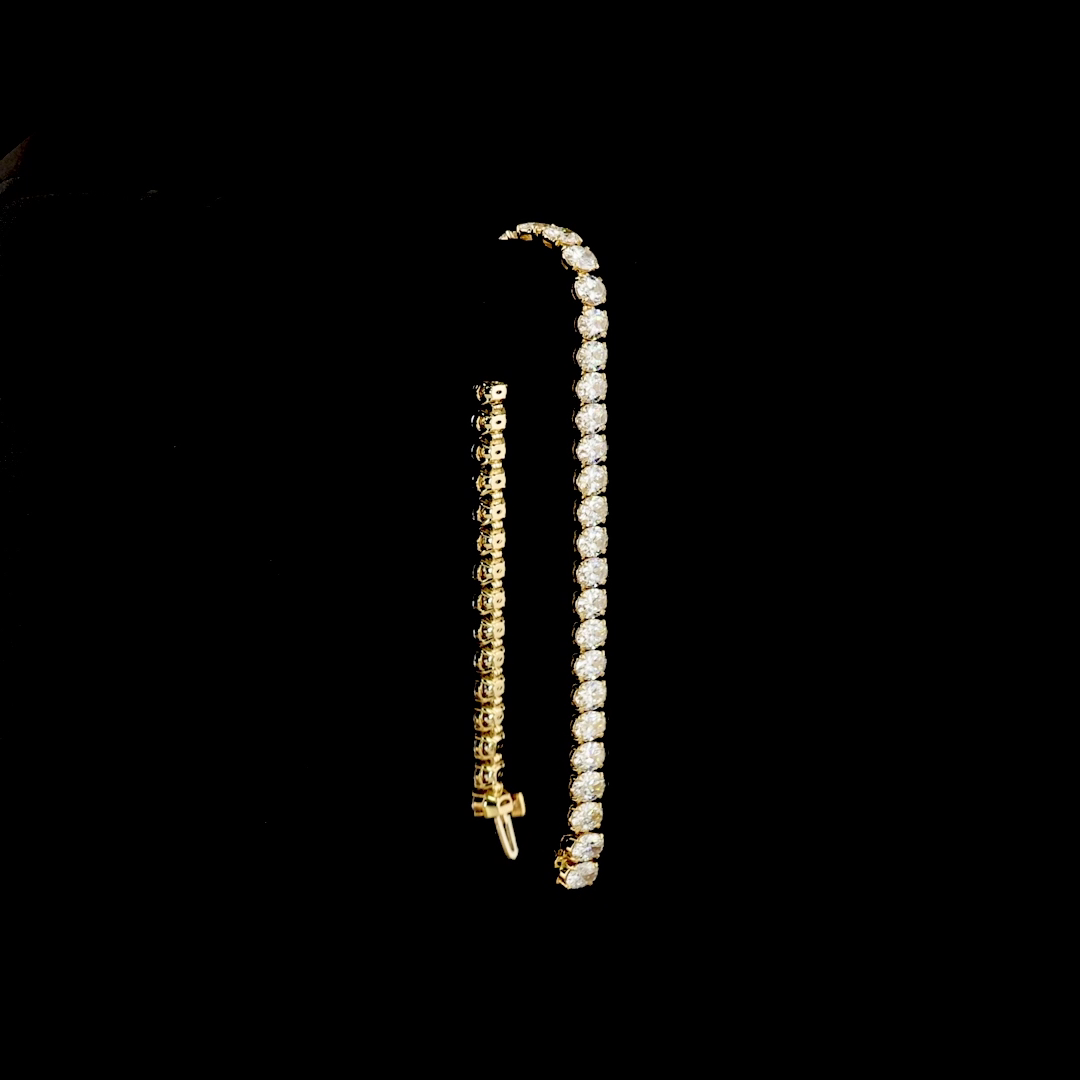 16.28 CTTW Oval Lab Diamond Tennis Bracelet (E Color and VS Clarity)