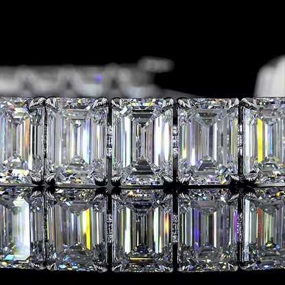 35.64 CTTW Emerald Lab Diamond Tennis Bracelet (E Color and VS1 Clarity)