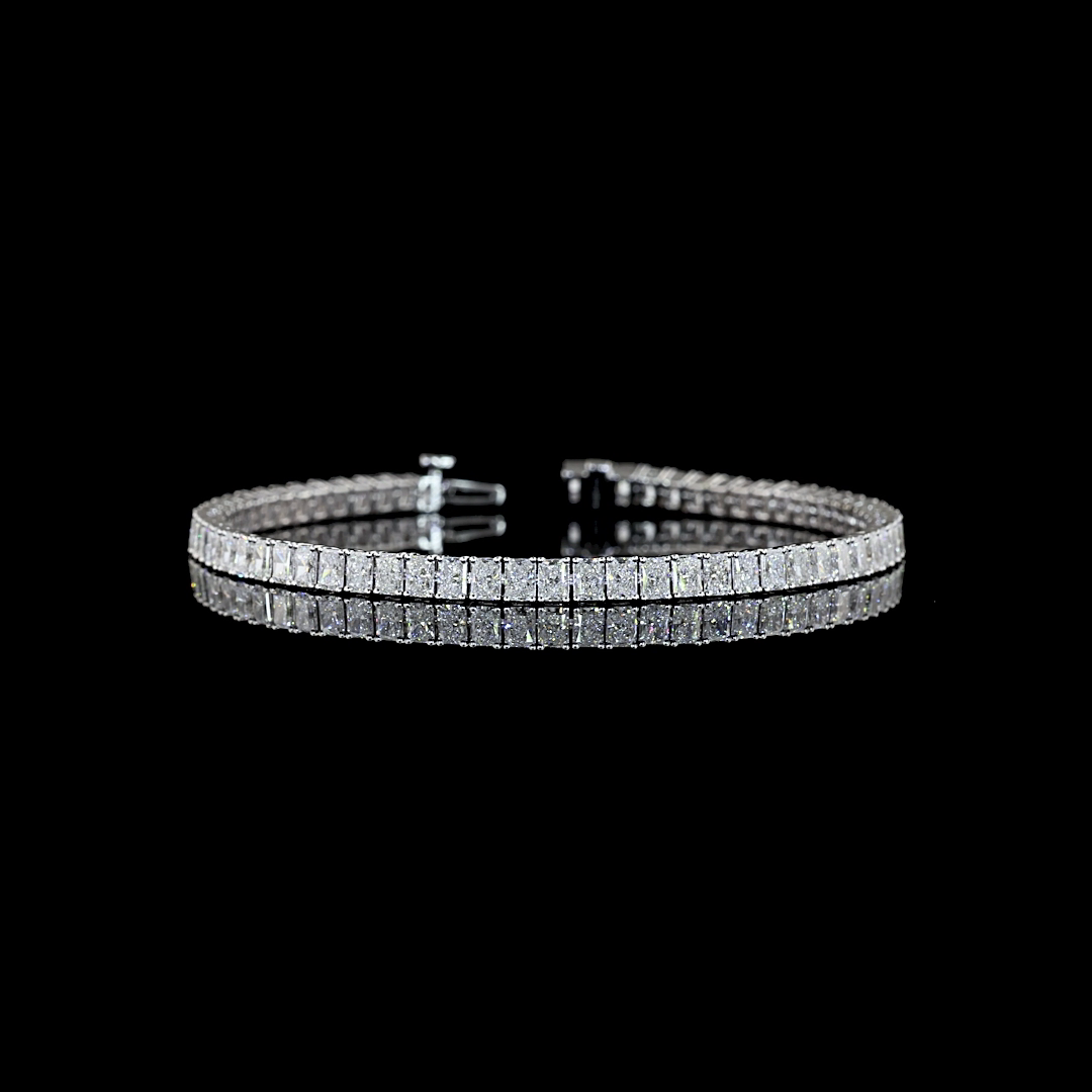 7.27 CTTW Radiant Lab Diamond Tennis Bracelet (E Color and VS Clarity)