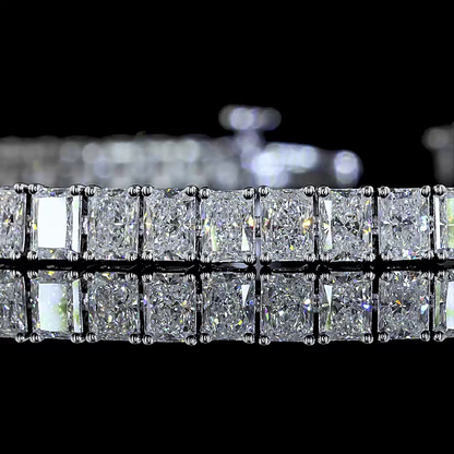 7.27 CTTW Radiant Lab Diamond Tennis Bracelet (E Color and VS Clarity)
