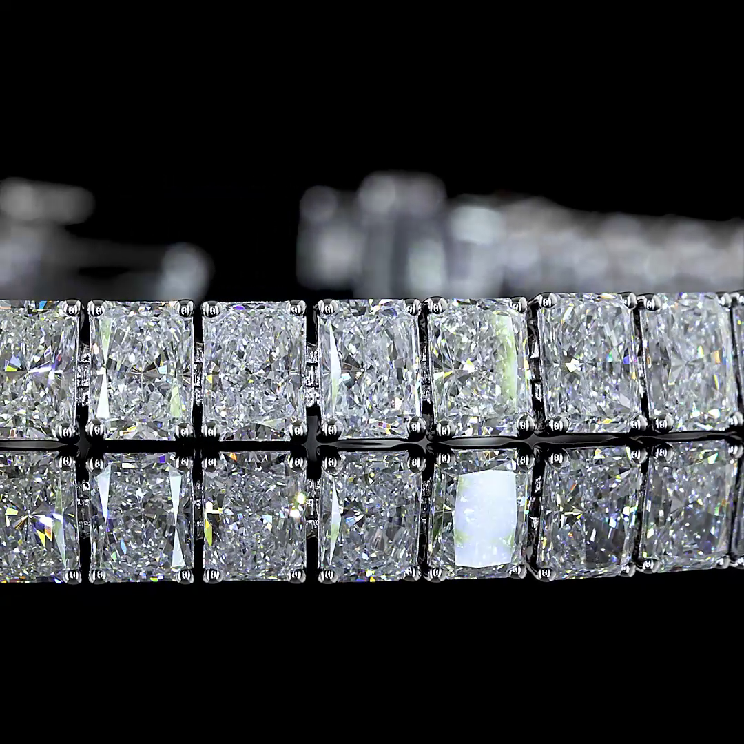 10.21 CTTW Radiant Lab Diamond Tennis Bracelet (E Color and VS Clarity)