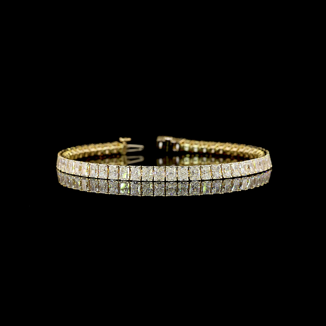 10.12 CTTW Radiant Lab Grown Diamond Tennis Bracelet 7" (E Color and VS Clarity)