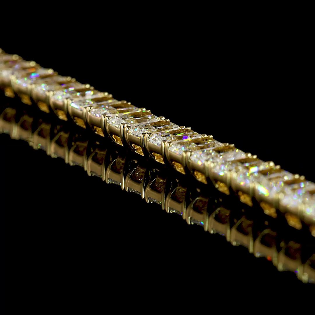 10.12 CTTW Radiant Lab Grown Diamond Tennis Bracelet 7" (E Color and VS Clarity)
