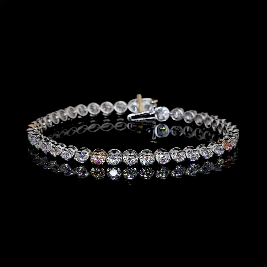 4.46 CTTW Round Lab Diamond Tennis Bracelet 7" 14k Two Tone (F Color and VS2 Clarity)