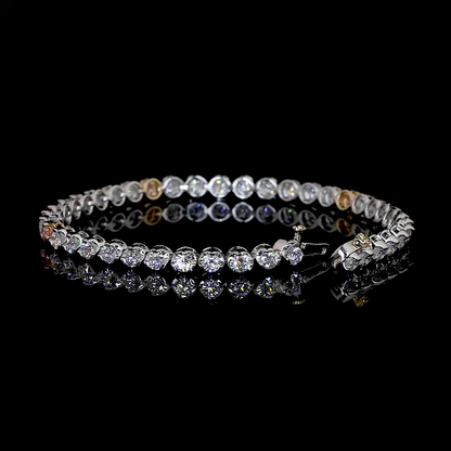 4.46 CTTW Round Lab Diamond Tennis Bracelet 7" 14k Two Tone (F Color and VS2 Clarity)