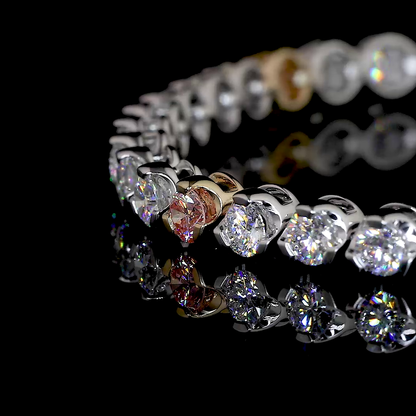 4.46 CTTW Round Lab Diamond Tennis Bracelet 7" 14k Two Tone (F Color and VS2 Clarity)