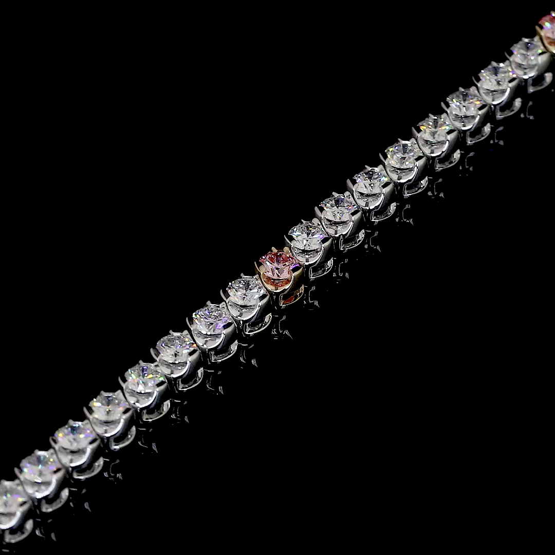 4.46 CTTW Round Lab Diamond Tennis Bracelet 7" 14k Two Tone (F Color and VS2 Clarity)