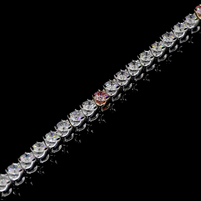 4.46 CTTW Round Lab Diamond Tennis Bracelet 7" 14k Two Tone (F Color and VS2 Clarity)