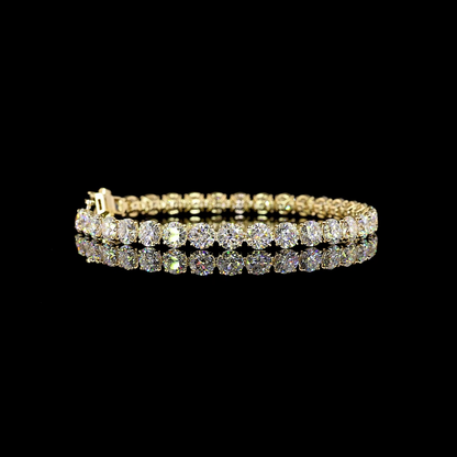 16.21 CTTW Round Lab Diamond Tennis Bracelet (E Color and VS Clarity)
