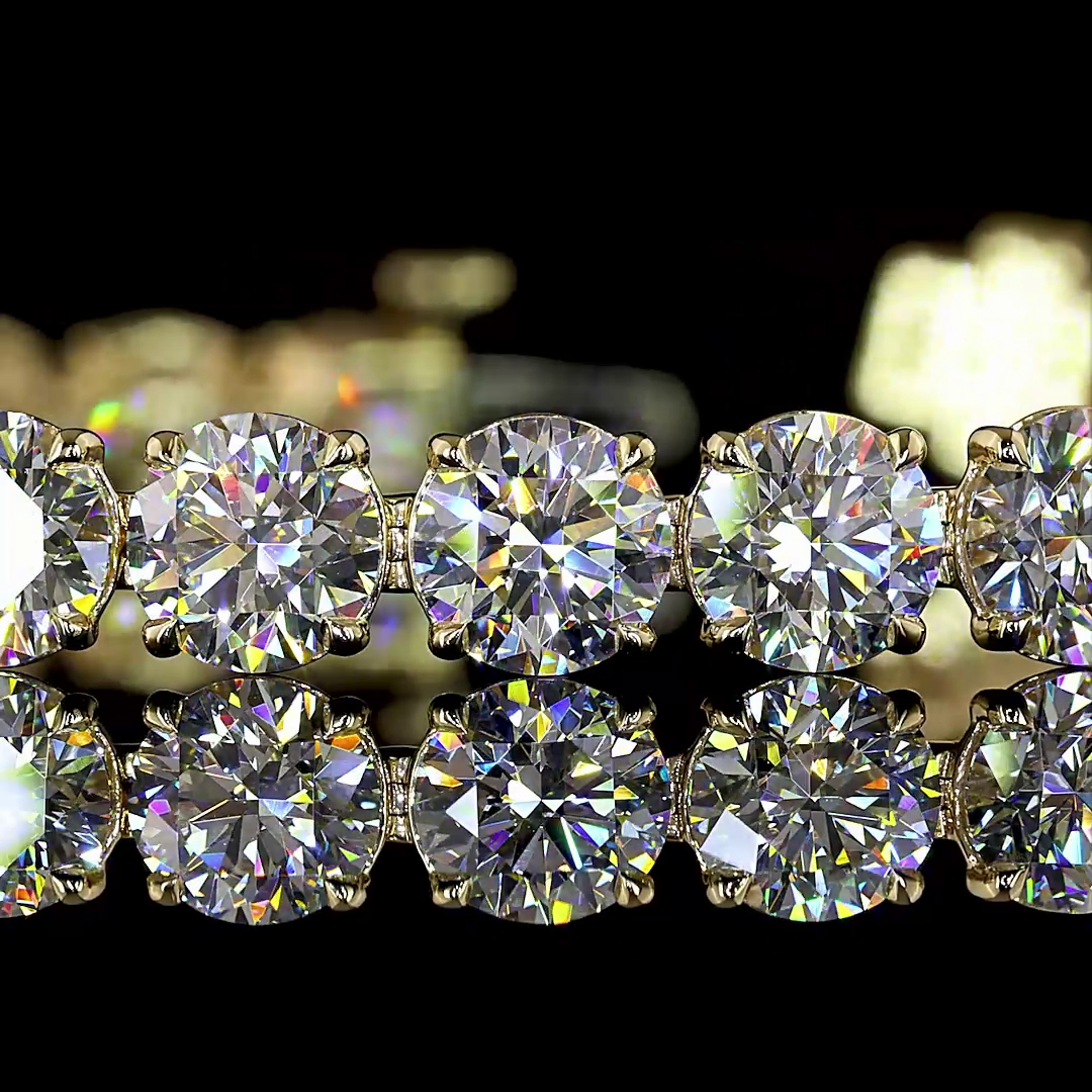 16.21 CTTW Round Lab Diamond Tennis Bracelet (E Color and VS Clarity)